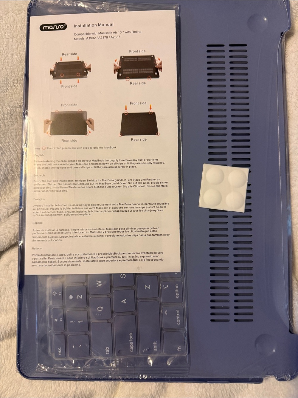 Blue Hard Shell Laptop Case with Keyboard Cover for 13" MacBook Air